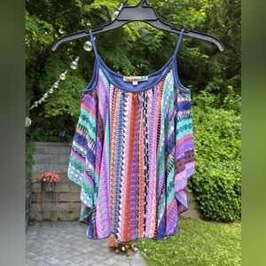 Boho Chic Vintage Havana Strappy Tank Top